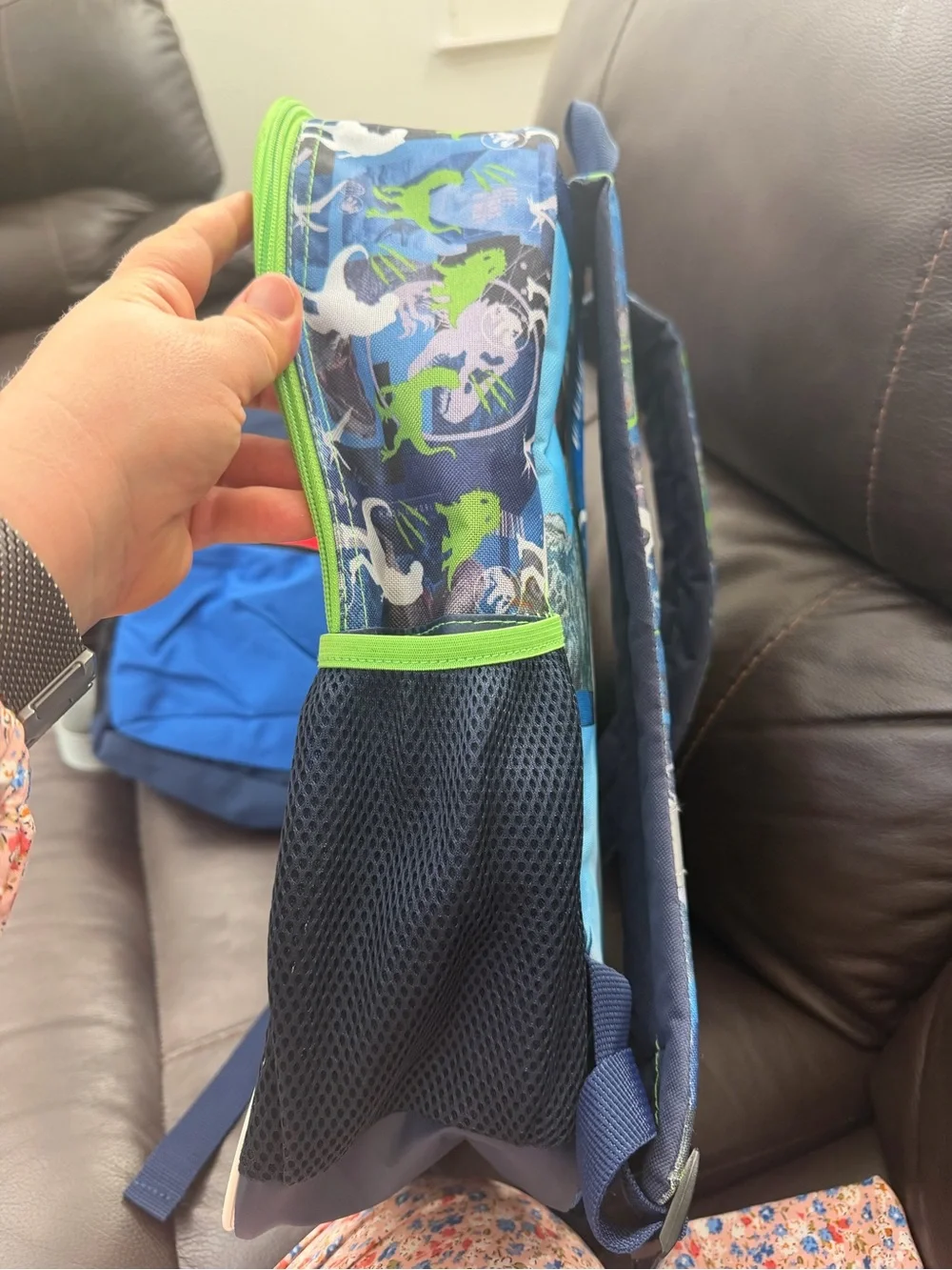 Jurassic World / Jurassic Park Kids Dinosaur Backpack – Blue & Lime Green T-Rex